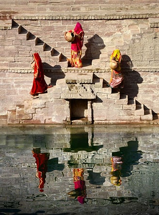 Women collecting water at Chand Baori Stepwell, Abhaneri, Rajasthan