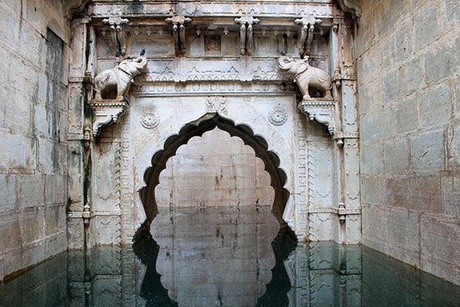 Water in Raniji ki Baori (Queen's stepwell), Bundi, Rajasthan